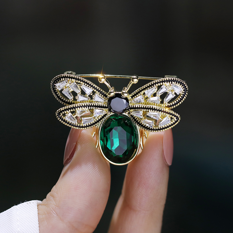 XILIANGFEIZI Hot Sale Fashion  14K Gold Jewelry Zircon Insects Bee Brooches