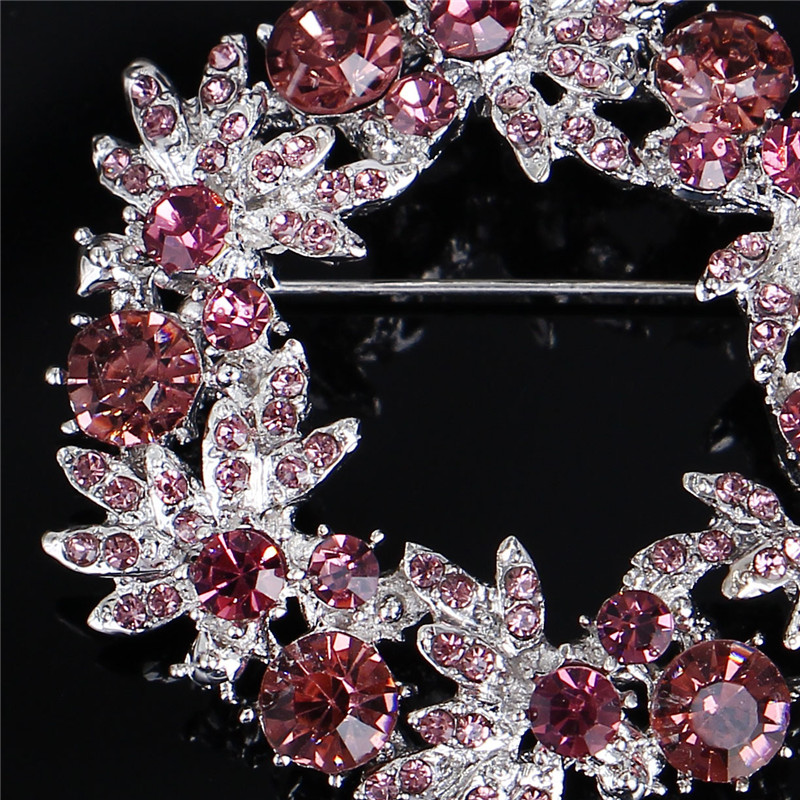 Hot Sale Jewelry Bling Bling Crystal Rhinestone Chinese Redbud Flower Brooches Pin For Women