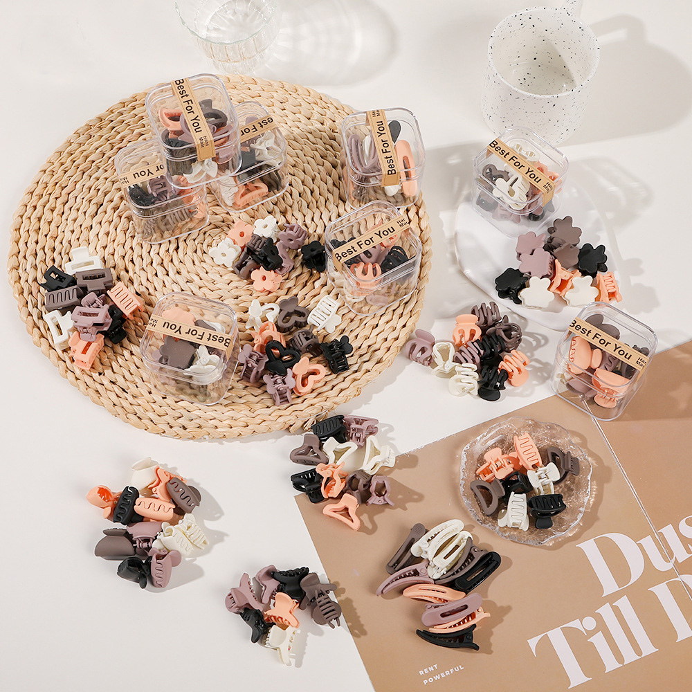  10pcs/Box Mini Hair Claw Clips Cute Fringe Hair Clip Set 33 Patterns Sweet Clips Hair Accessories for Women Gi