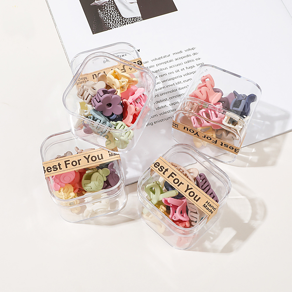  10pcs/Box Mini Hair Claw Clips Cute Fringe Hair Clip Set 33 Patterns Sweet Clips Hair Accessories for Women Gi