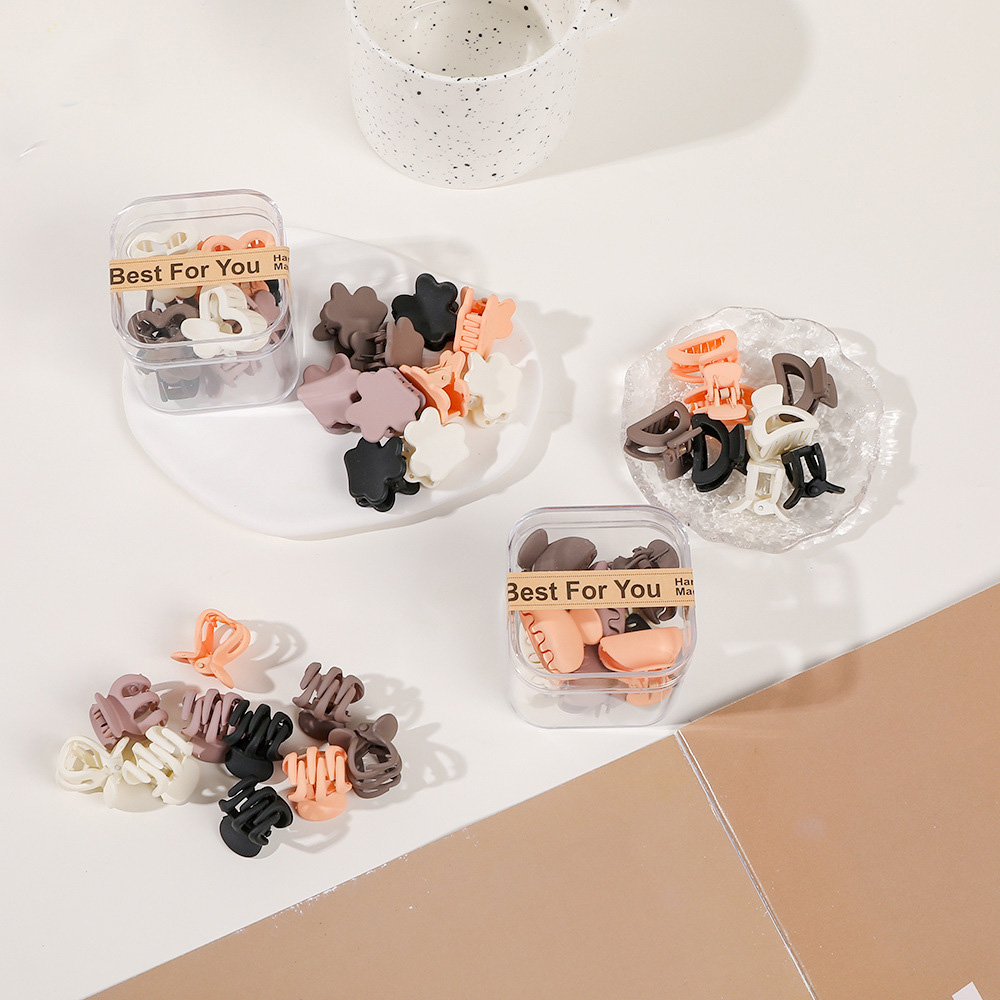  10pcs/Box Mini Hair Claw Clips Cute Fringe Hair Clip Set 33 Patterns Sweet Clips Hair Accessories for Women Gi