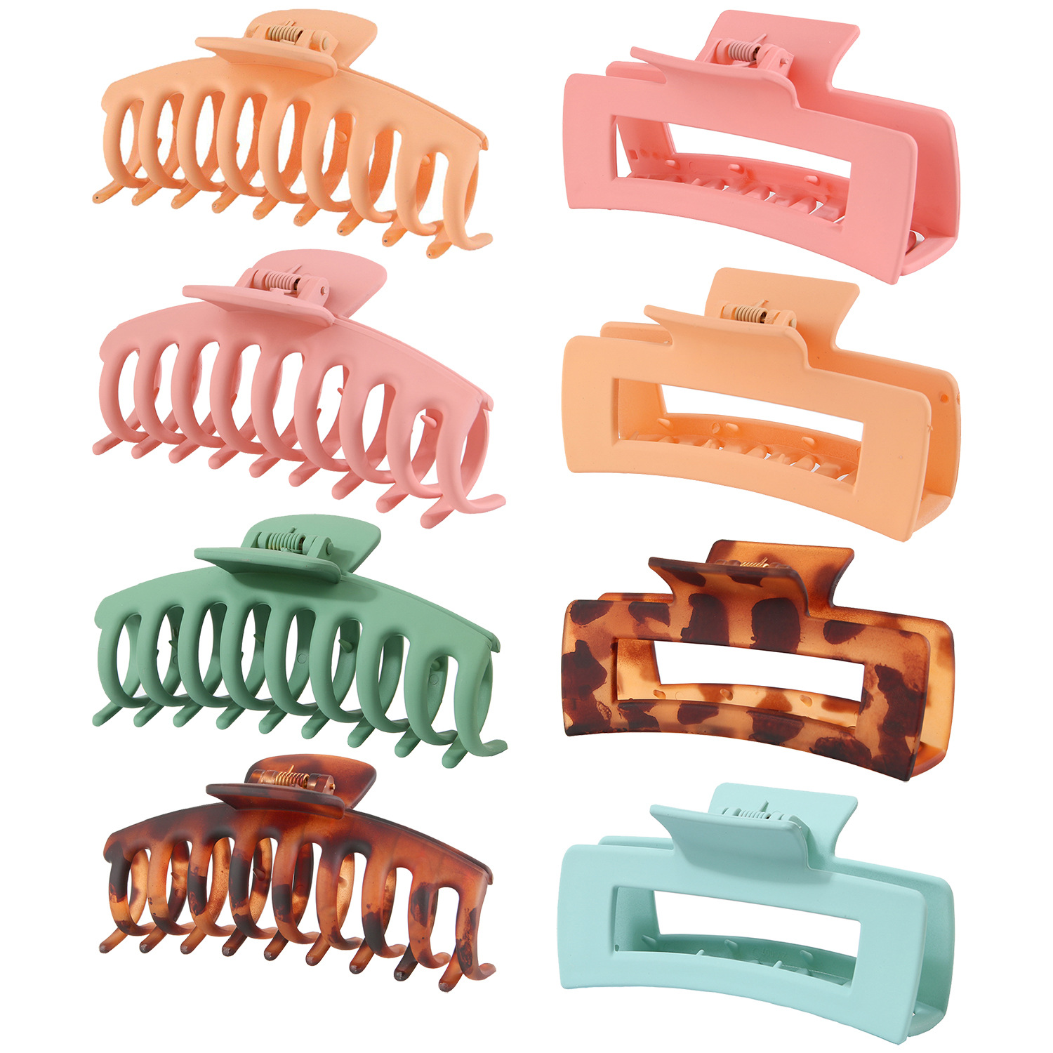 8pcs sets Claw clips 4 Inch Nonslip Large Hair Clips for Thick Hair Women Claw Clips