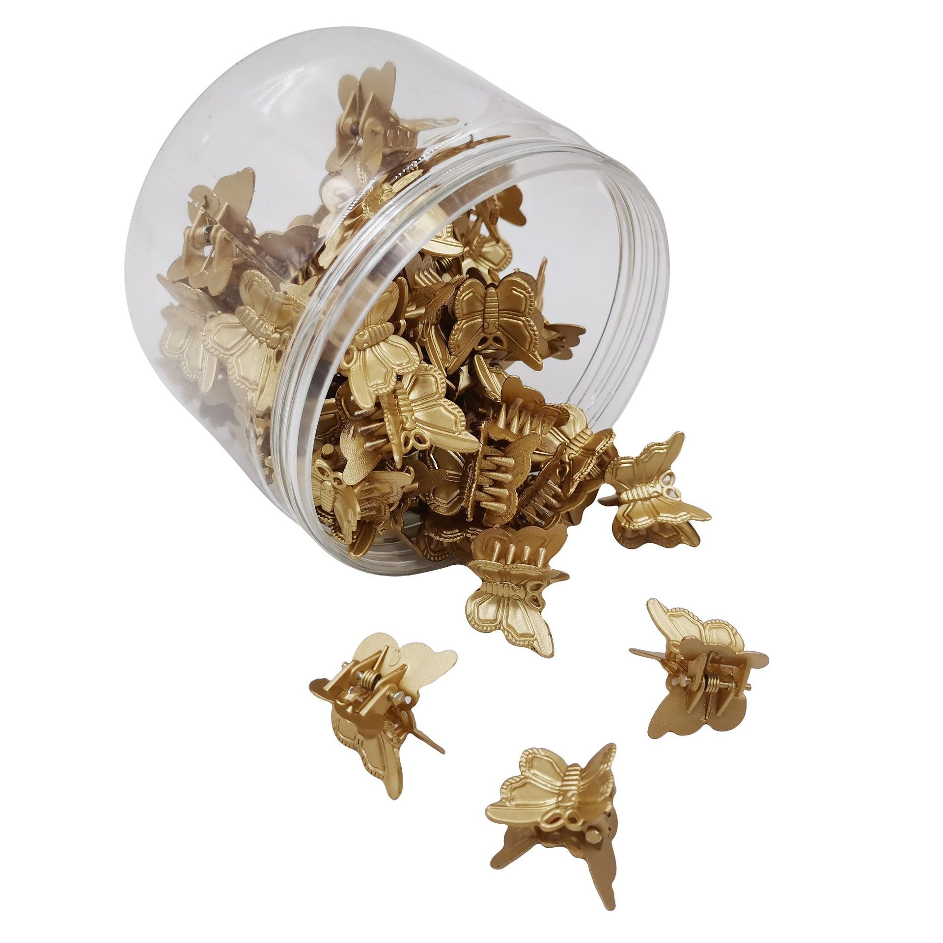 HC54D  New Arrival Candy Color Children Lovely Butterfly Sweet Hair Claw Clip Mini Size Hair Claw Pack In Box