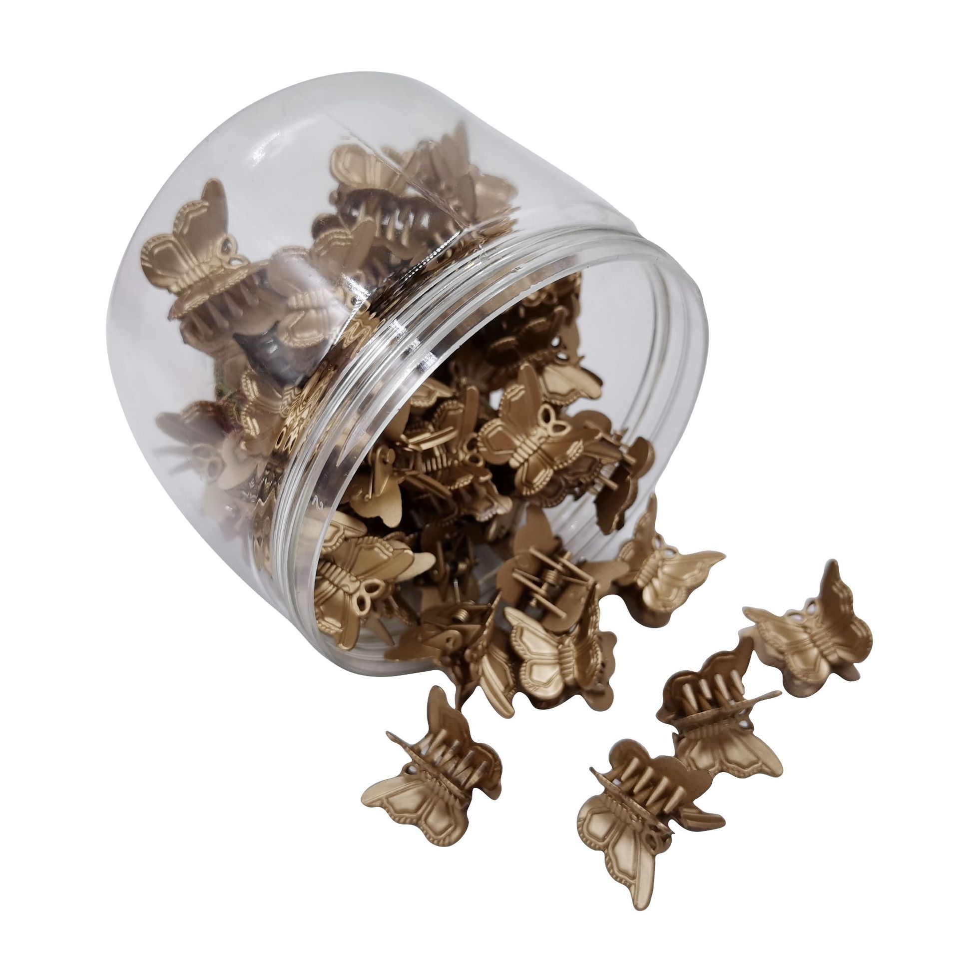 HC54D  New Arrival Candy Color Children Lovely Butterfly Sweet Hair Claw Clip Mini Size Hair Claw Pack In Box