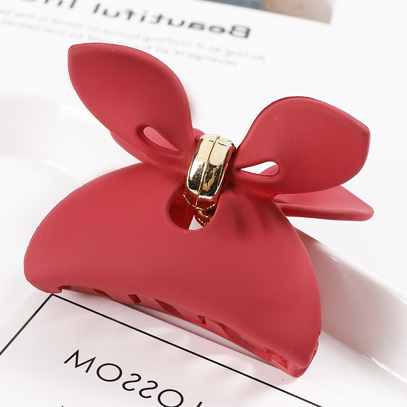  Hot Sale Large Size Cloth Bag Exterior Hollow Out Plastic Claw Clip Fashion Hair accessories Matte Bowknot Cla