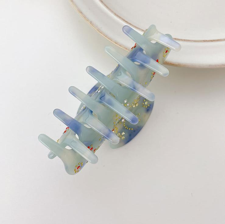 BELLEGIRL Korean style hotsale cellulose acetate hair fashion claw french clip women girls glitter rhinestone hair claw 