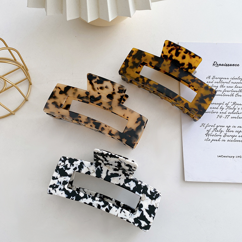 13cm  Large square cellulose acetate hair clip Big Hair Claw Clips For Women