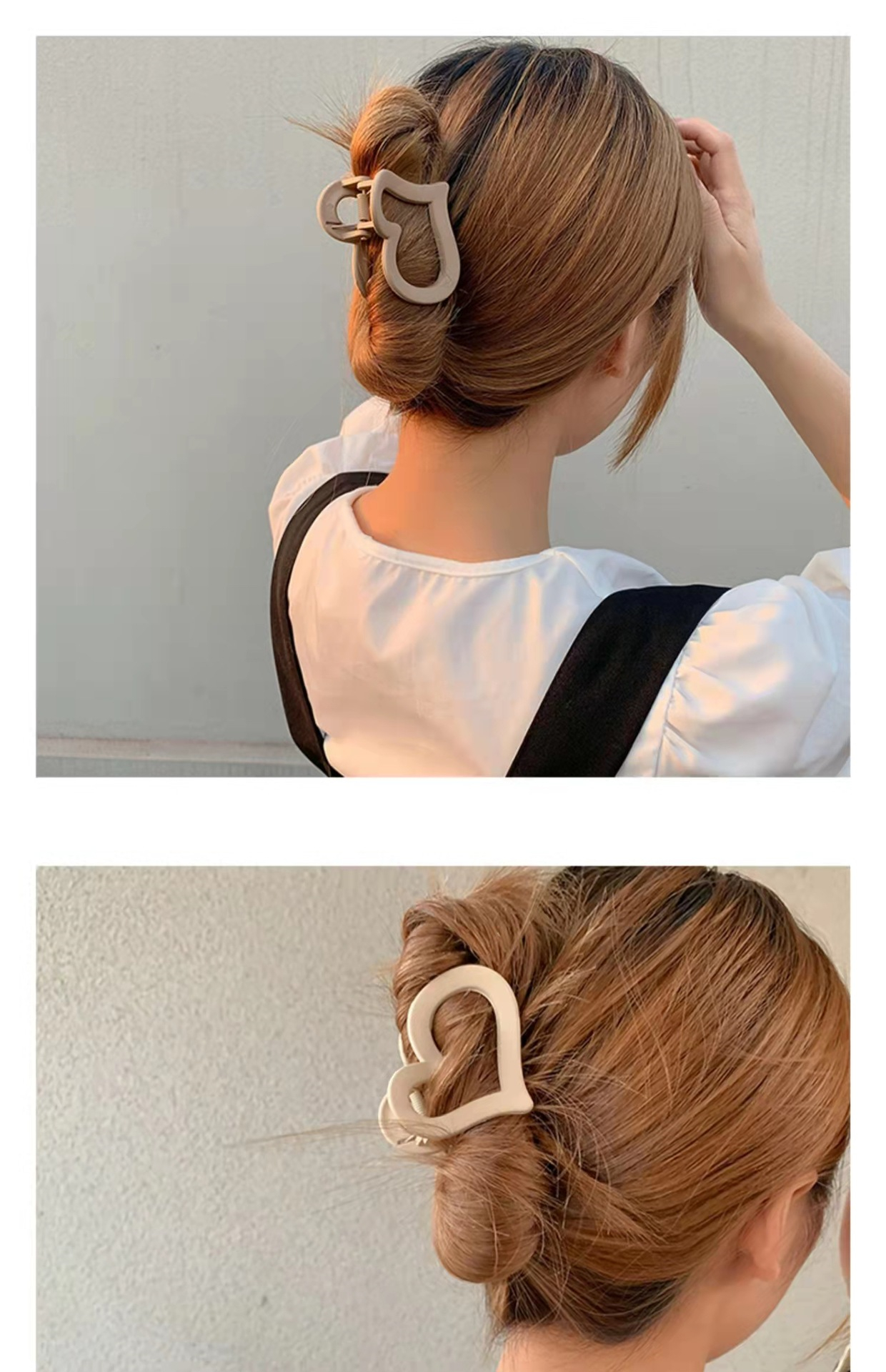 Korean Fashion Heart Temperament Love Shape Frosting Hairpin Sweet Hair Accessories Cute Back Head Matte Hair Claws For 