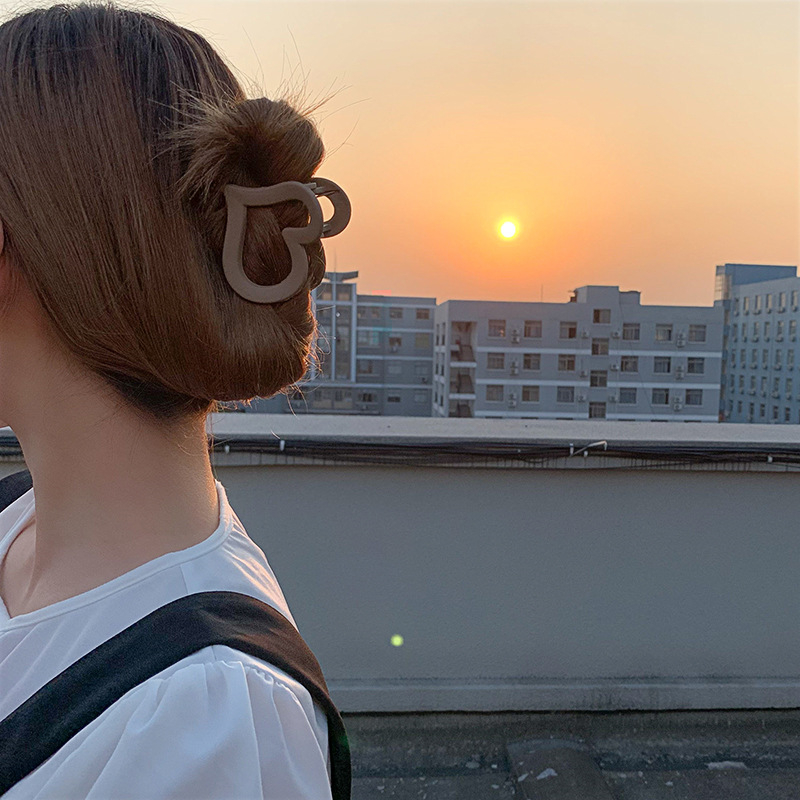 Korean Fashion Heart Temperament Love Shape Frosting Hairpin Sweet Hair Accessories Cute Back Head Matte Hair Claws For 