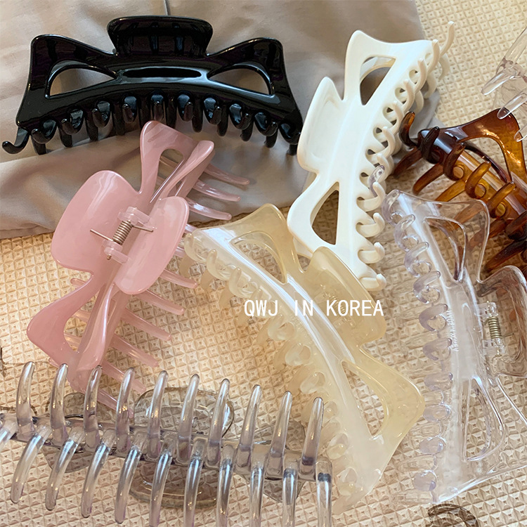 4 colors 5.7inch XXL size Fashion extra big 14.5cm  plastic hair claw crystal hair claw clips for women girls
