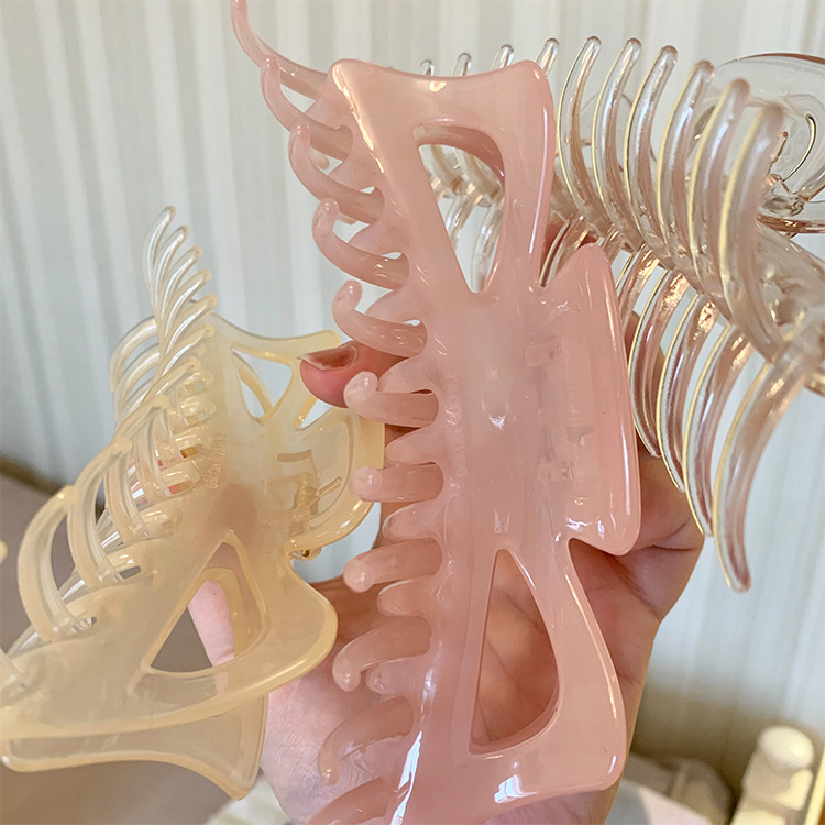 4 colors 5.7inch XXL size Fashion extra big 14.5cm  plastic hair claw crystal hair claw clips for women girls