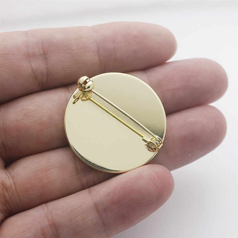 Jewelry Designer Handmade DIY 32mm Round Shape Copper Hijab Pin Brooch Accessories
