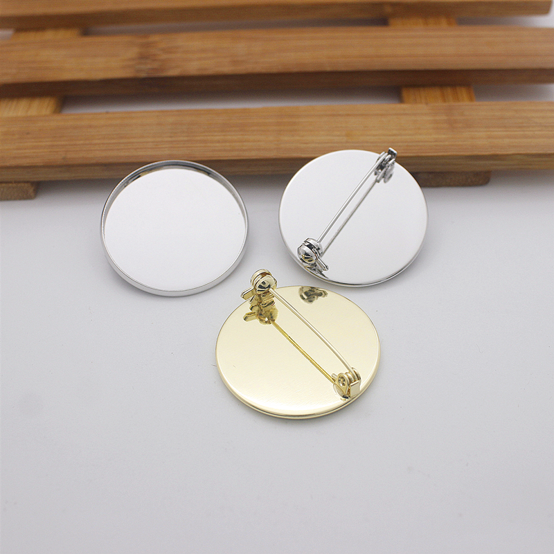 Jewelry Designer Handmade DIY 32mm Round Shape Copper Hijab Pin Brooch Accessories