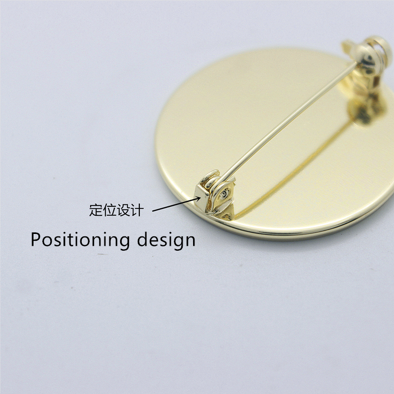 Jewelry Designer Handmade DIY 32mm Round Shape Copper Hijab Pin Brooch Accessories