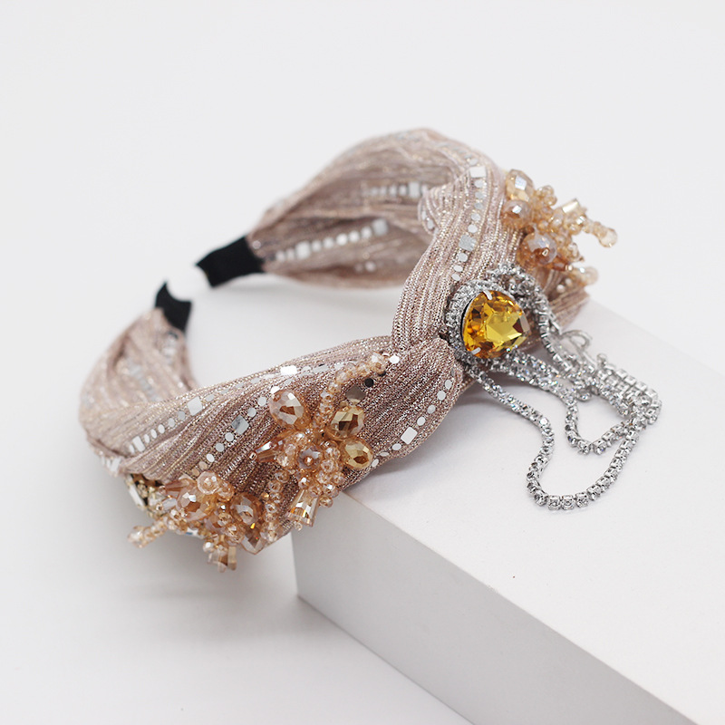 Fashion Women Full Jewelry Hair Hoop Glitter Rhinestone Tassel Chain Bandana Crystal Floral Pleated Twist Knot Vintage H