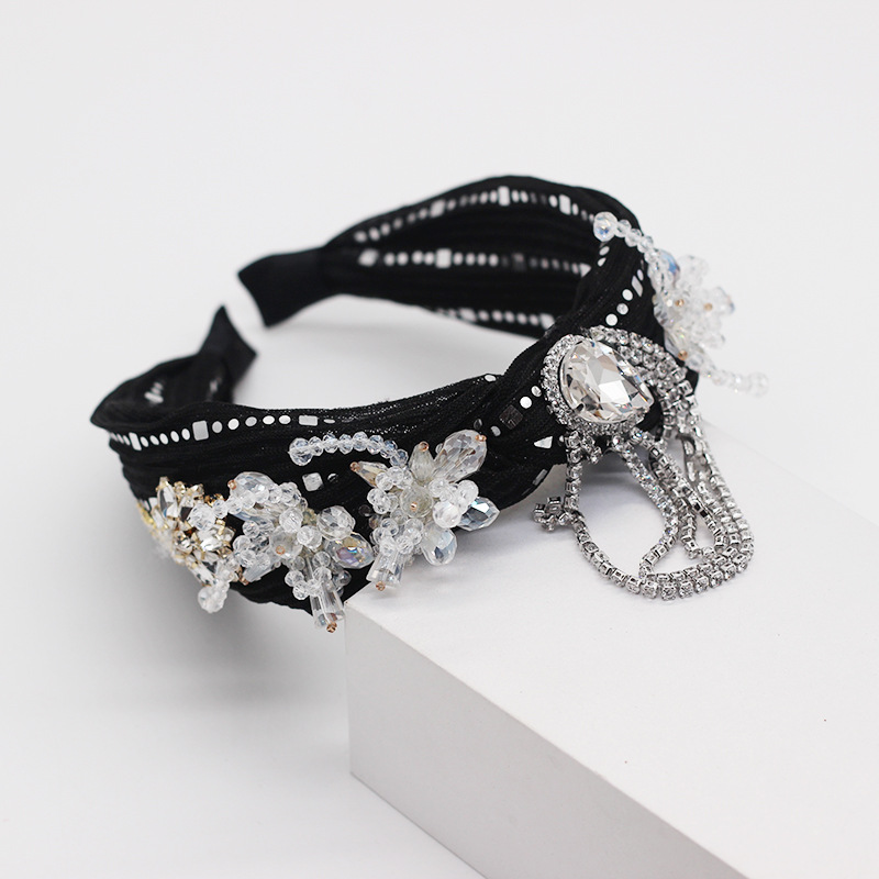 Fashion Women Full Jewelry Hair Hoop Glitter Rhinestone Tassel Chain Bandana Crystal Floral Pleated Twist Knot Vintage H