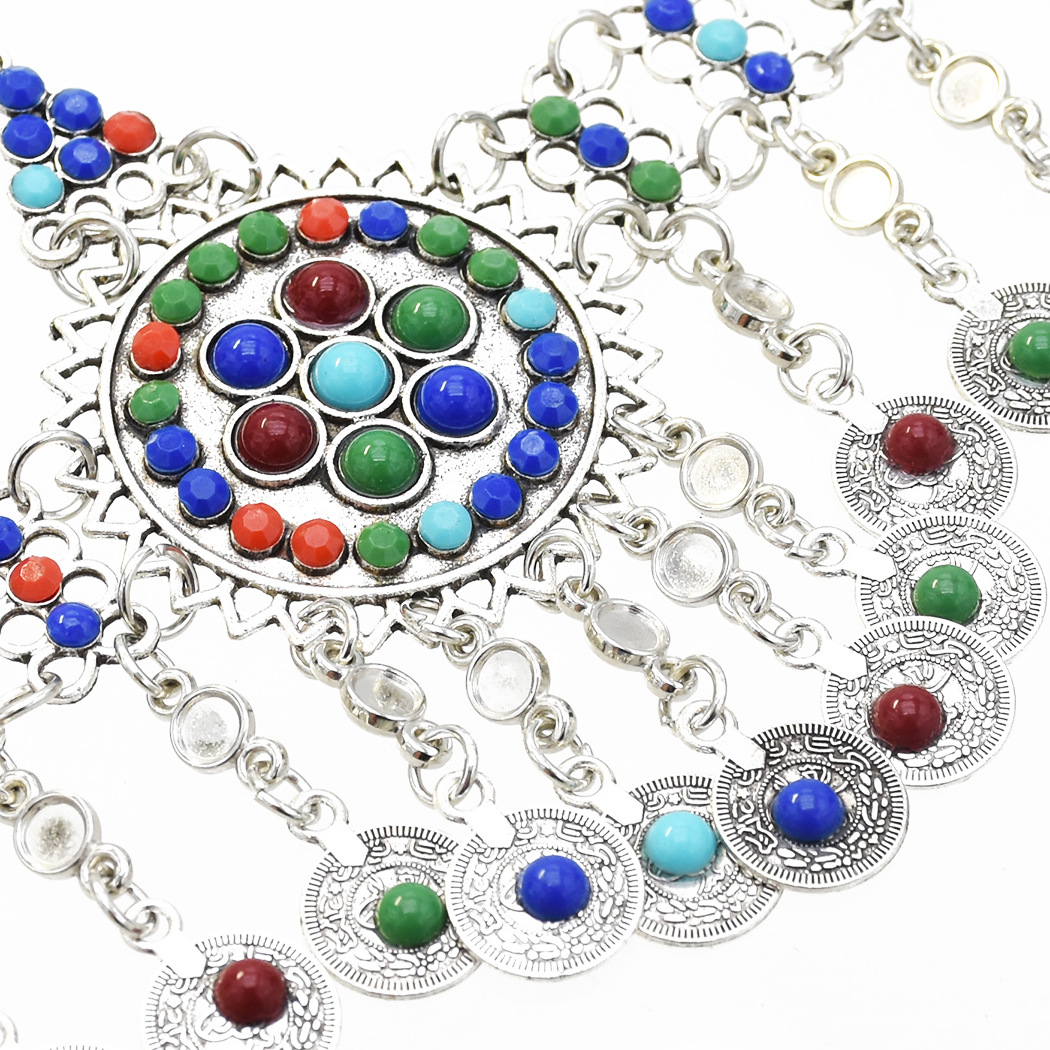 Women Colorful Beads Coin Tassel Belly Dance Head Chain Costume Gypsy  Tikka Costume Jewelry