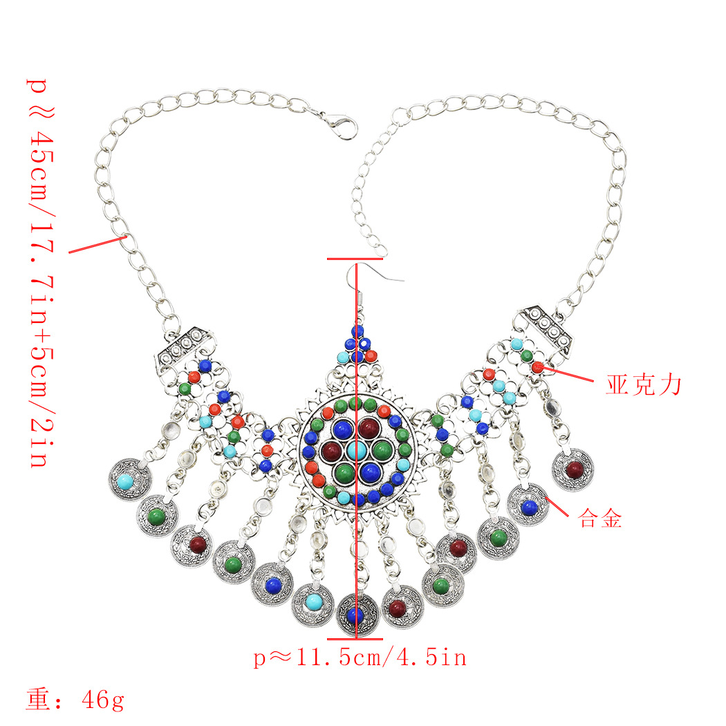 Women Colorful Beads Coin Tassel Belly Dance Head Chain Costume Gypsy  Tikka Costume Jewelry