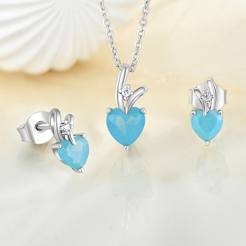   Fine Jewelry Vintage  Women Charms 925 Sterling SIlver Stone Heart Pendant Necklaces