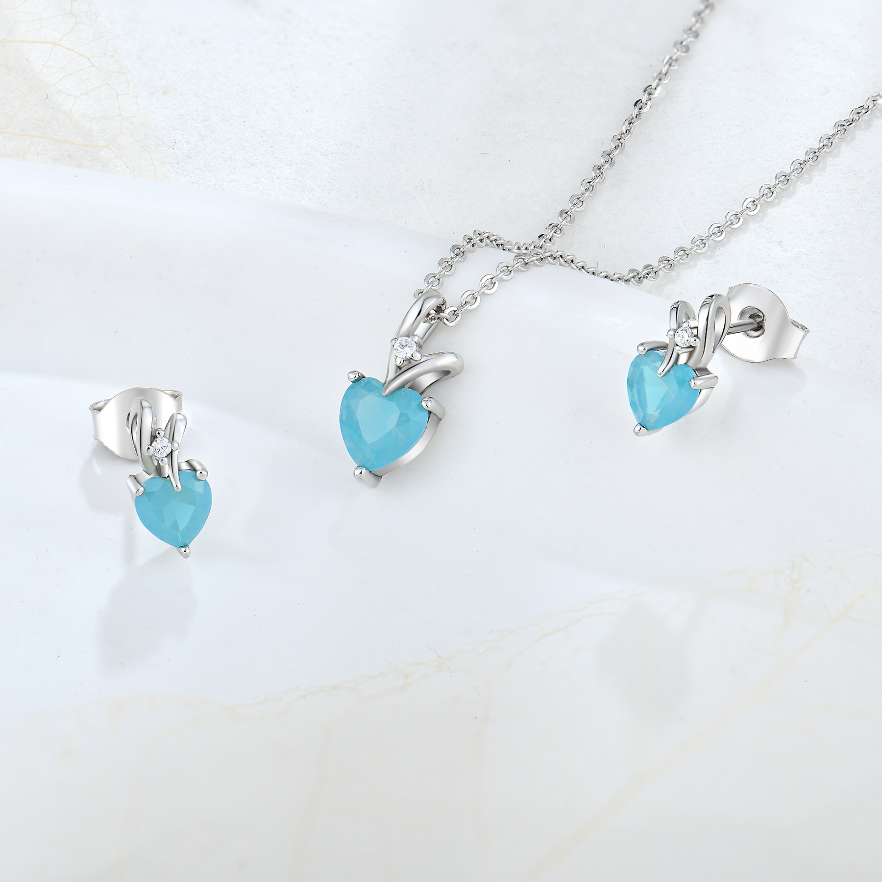   Fine Jewelry Vintage  Women Charms 925 Sterling SIlver Stone Heart Pendant Necklaces