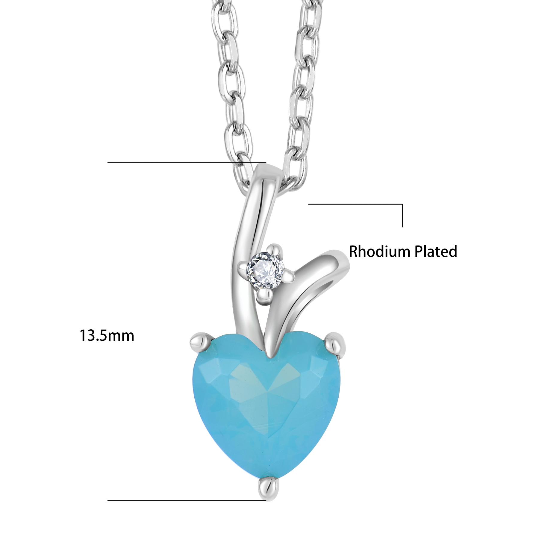   Fine Jewelry Vintage  Women Charms 925 Sterling SIlver Stone Heart Pendant Necklaces