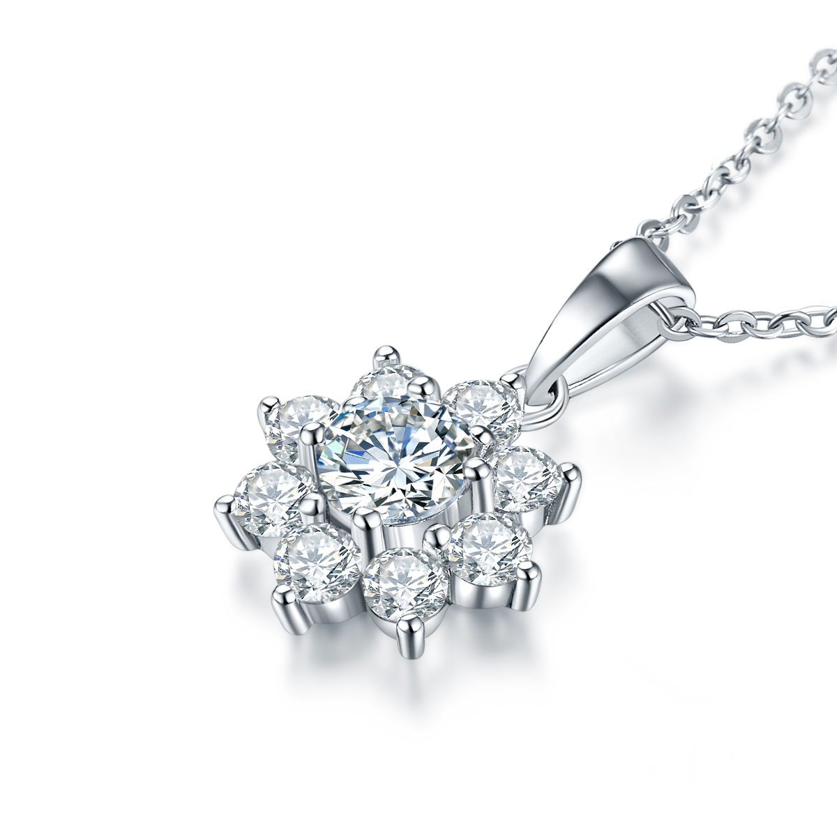 High End 925 Silver Birthstone Pendants Charms   Personalized Trendy Snowflake Pendants Jewelry