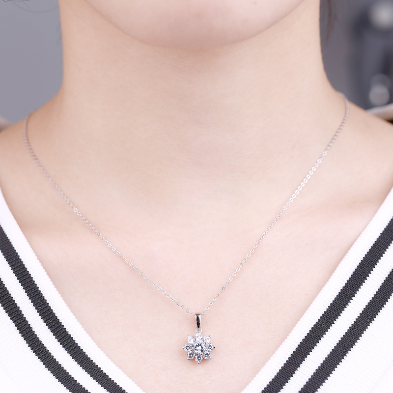High End 925 Silver Birthstone Pendants Charms   Personalized Trendy Snowflake Pendants Jewelry