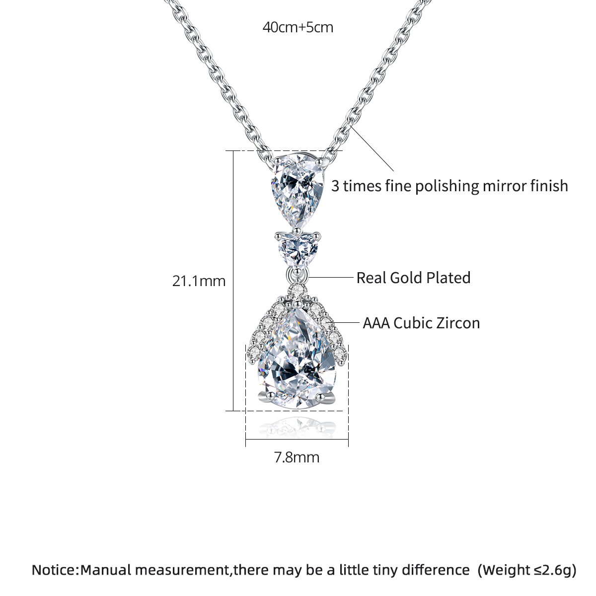 LUOTEEMI New Arrival Jewelry Fashion Necklace Two Tone Bling Necklace Woman Accesory Chain Jewelry Pendant & Charm