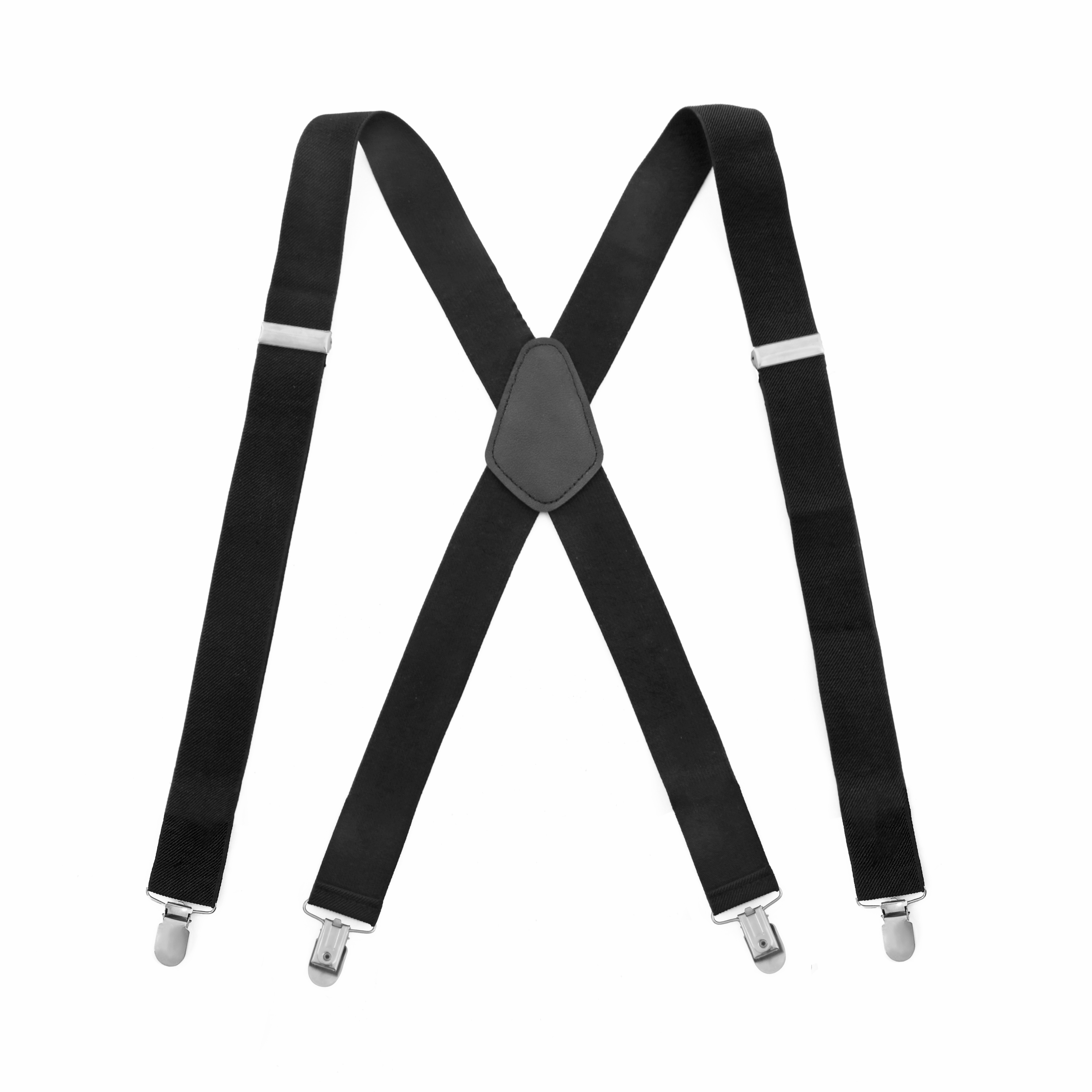 Adjustable 3.5CM X-back Shape Solid Color Suspender With 4 Clips For Heavy Duty Work Adjustable Suspenders For Men