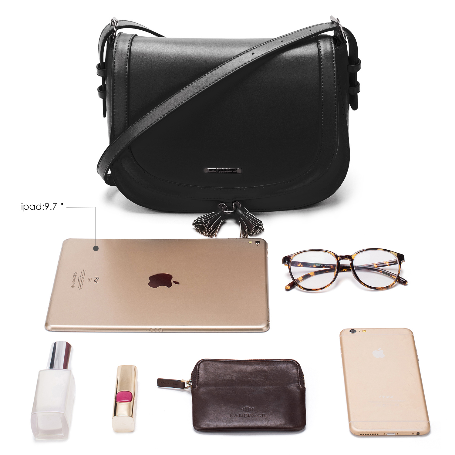 Women's Small Vintage Vegan Leather Crossbody Satchel Bag Handbag Ladies