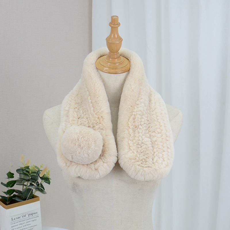  Fashion Warmth Genuine Fur Scarves Women Rex Rabbit Fur Scarf for Winter
