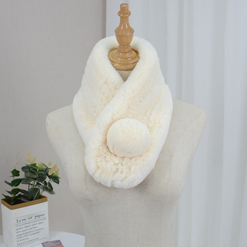  Fashion Warmth Genuine Fur Scarves Women Rex Rabbit Fur Scarf for Winter