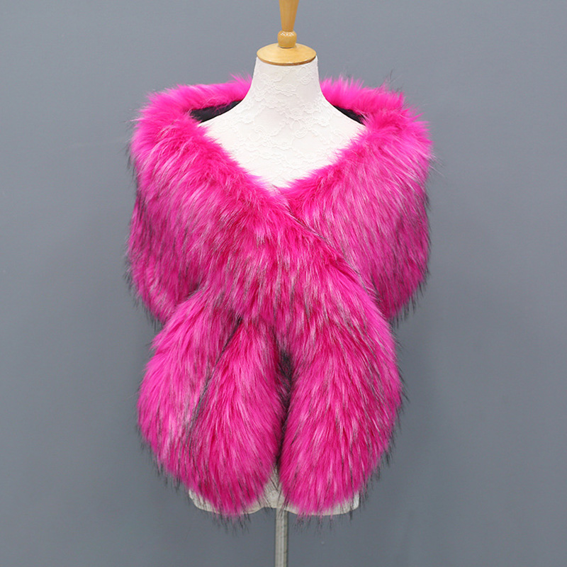  New Faux Velvet Scarves Fur Luxury Ladies Scarf Fashion Womens Fluffy Collar Warm Fur Cape Shawls For Women