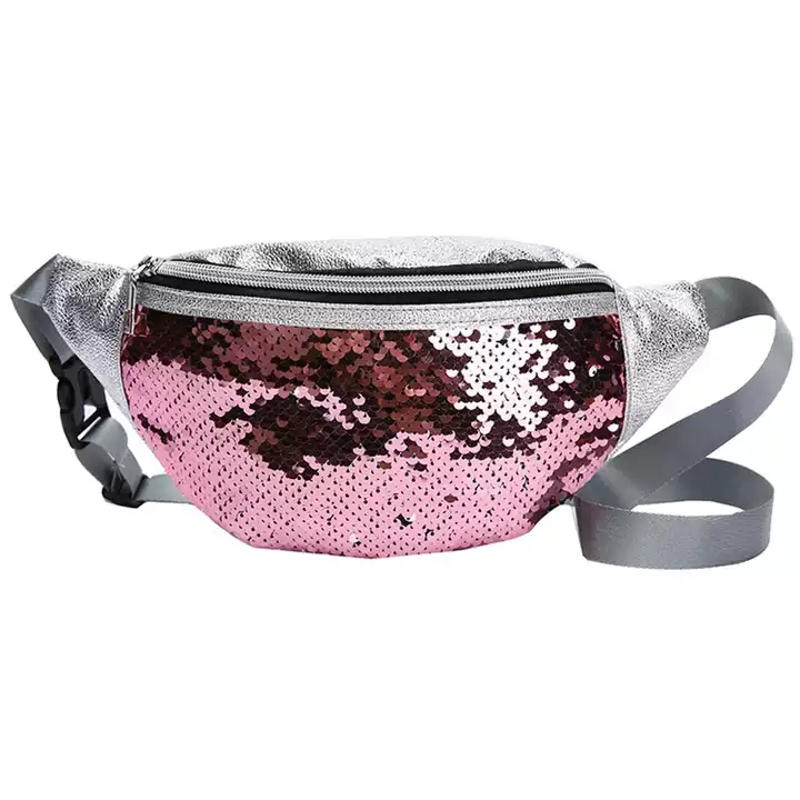 Waterproof Colorful Kids Glitter PU Leather Design Fanny Pack Waist Bag 