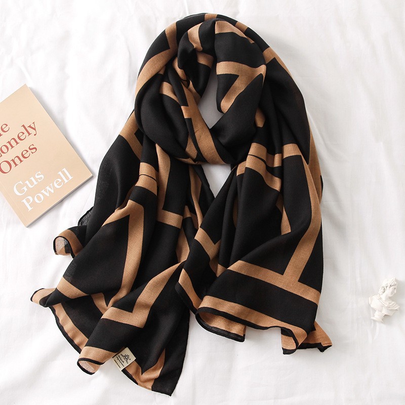 Women's Fashion Long Shawl Letters Jacquard Pashmina Scarf Winter Warm Tassel Large Soft Scarves 