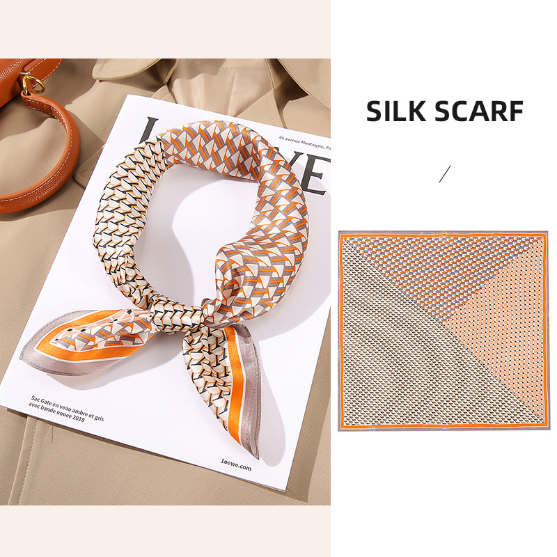 Ladies Scarf 53*53cm Small Square Scarf Fashion Design Print Women's Hair Silk Scarfs And Shawls
