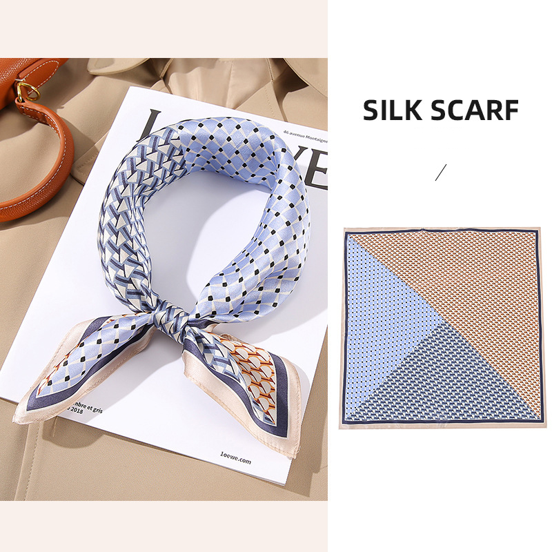 Ladies Scarf 53*53cm Small Square Scarf Fashion Design Print Women's Hair Silk Scarfs And Shawls