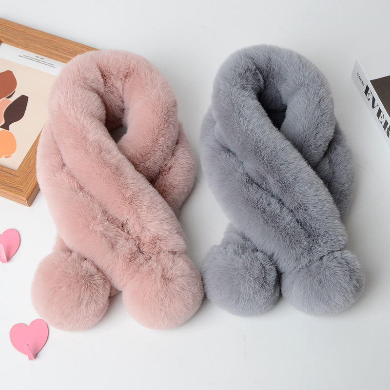 Fur Shawl for Women Imitation Rabbit Fur Scarves Neck Shrug for Fall Winter Ladies Fashion Warm Soft Scarf 