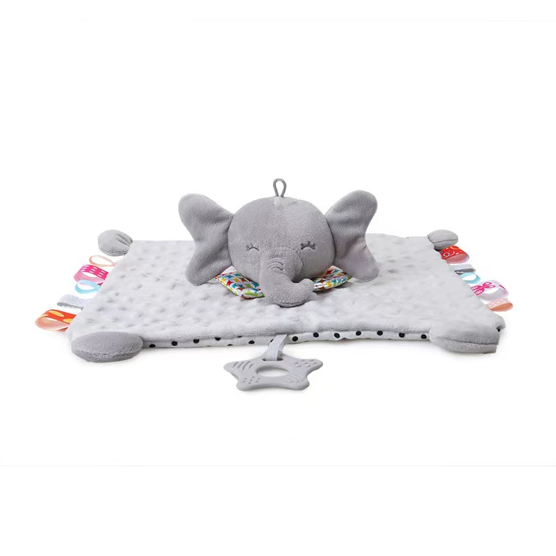Cute baby stuffed animal blankets infant fluffy blanket baby snuggle toy  baby lovey security blanket gifts for newborn 