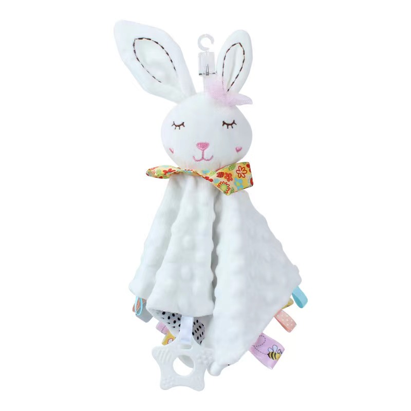 Cute baby stuffed animal blankets infant fluffy blanket baby snuggle toy  baby lovey security blanket gifts for newborn 