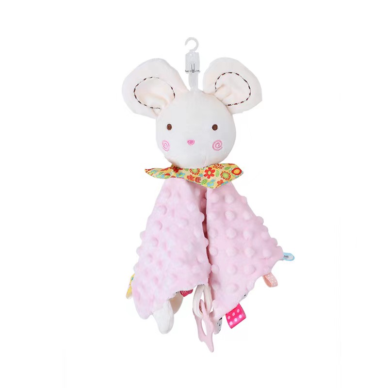 Cute baby stuffed animal blankets infant fluffy blanket baby snuggle toy  baby lovey security blanket gifts for newborn 