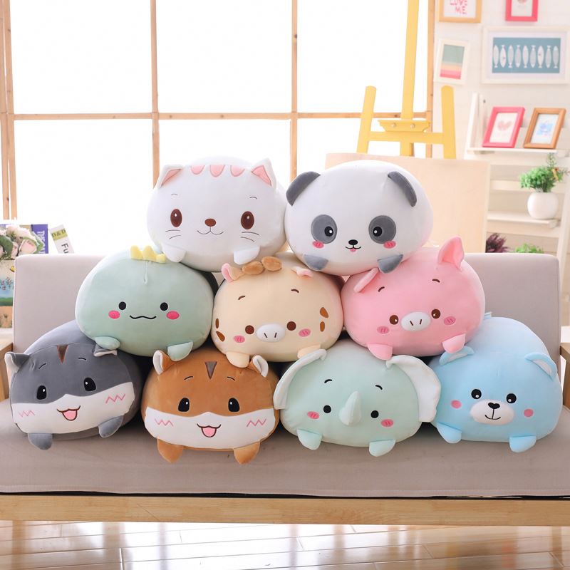 New  Soft Stuffed Animal Cartoon Cushion Cute Fat Baby Elephant Plush Dog Cat Penguin Pig Panda Dinosaur Plush 
