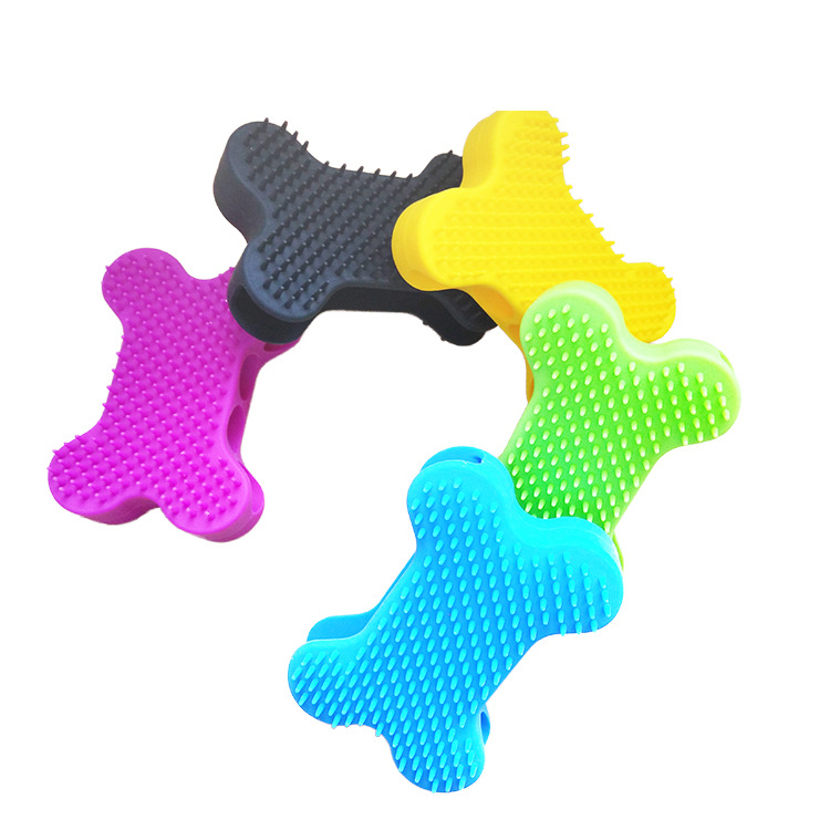 Dog Grooming Brush Silicone Pet Brushes for Shedding and Grooming Bone Shaped Silicone Dog Glove for Washing Pet Hair