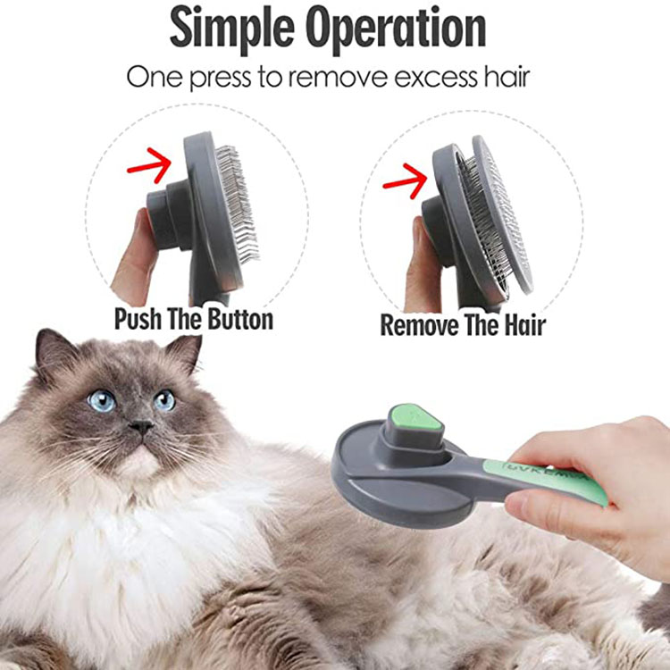 Dropshipping Hot Sale Accessories Hair Remover Comb Self Cleaning Pet Slicker Grooming Brush For Cat Dog