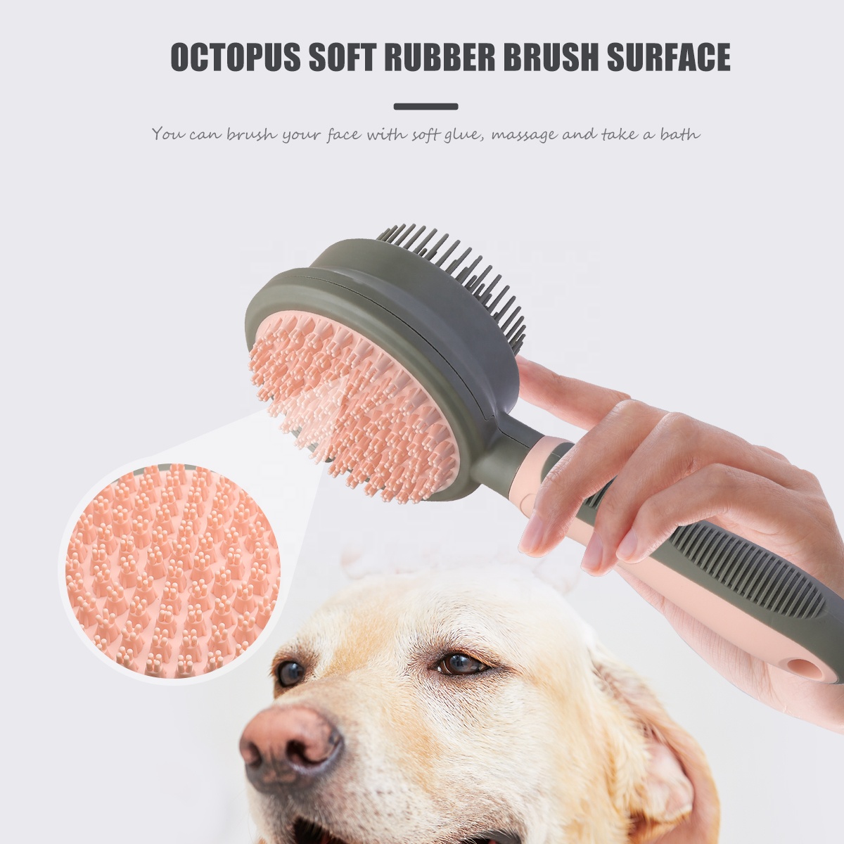   Double Sided Self Cleaning Cat Massage Brush Dog Pet Grooming Brush