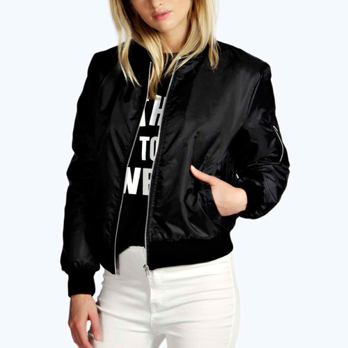 Women Casual Thin Jackets Spring Autumn Windproof Coat Casual Zipper Stand Collar Bomber Jacket