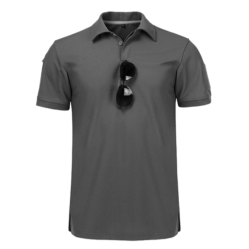 Men's Short Sleeve Quick Dry Embroidered Polo Shirts Summer  Plus Size Man Clothes Tactical Plain Turn-down Polo S