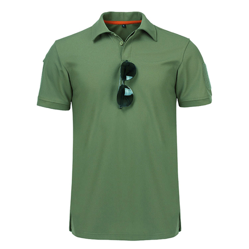Men's Short Sleeve Quick Dry Embroidered Polo Shirts Summer  Plus Size Man Clothes Tactical Plain Turn-down Polo S