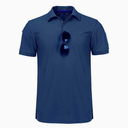 Men's Short Sleeve Quick Dry Embroidered Polo Shirts Summer  Plus Size Man Clothes Tactical Plain Turn-down Polo S