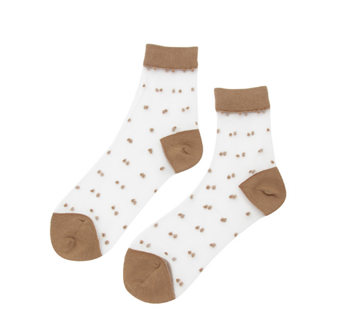 Elegant Transparent Glitter Crystal Socks for Women High Quality Soft Mesh, Elastic Sheer Fashion ( 3 pieces )